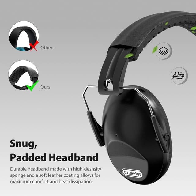 Detalle de Dr.meter Gehörschutz für Kinder – Lärmschutz-Kopfhörer mit SNR 27 dB, faltbar für Konzert, Reisen & Alltag