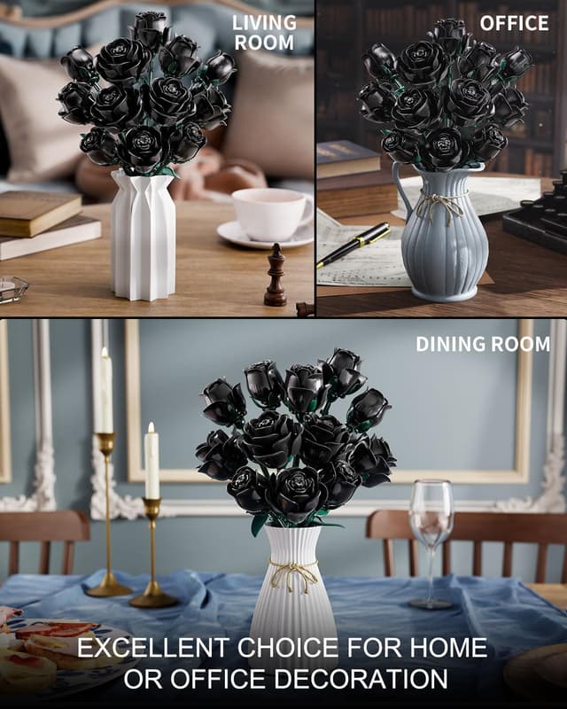 Thumbnail 3 de TYCOLE Kit de roses noires 12 pièces 🌹