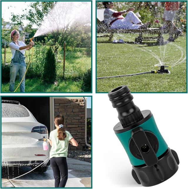 Detalle de Hydrogarden set da 3 connettori con valvola 3/4” (filettatura interna) per tubi da giardino