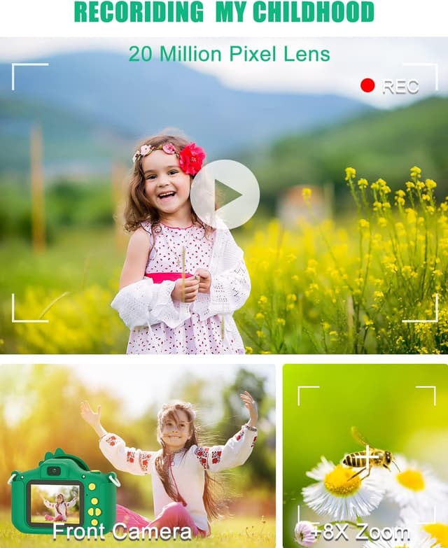 Detalle 2 de Hangrui Kids Camera 20MP kids camera with 2.0″ screen