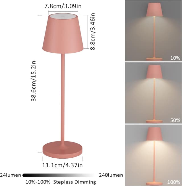 Thumbnail 6 de K-Bright dimmbare LED-Akku-Tischleuchte (Orange) für Indoor & Outdoor mit USB-Ladestation
