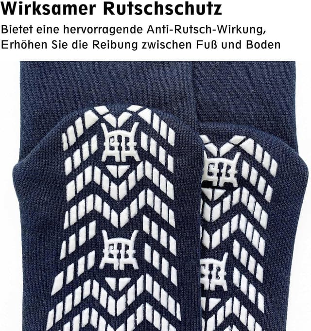 Detalle de PUTUO ABS Rutschfeste Socken für Herren (4 Paar) mit Noppen und Punktgummi – Stoppersocken aus Baumwolle