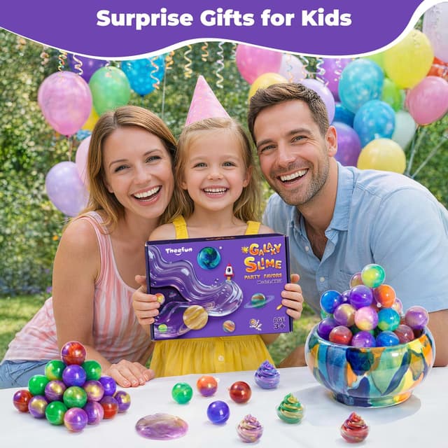 Thumbnail 6 de Lot de 24 boules de slime Theefun (extensibles, non collants) pour fêtes et anti-stress