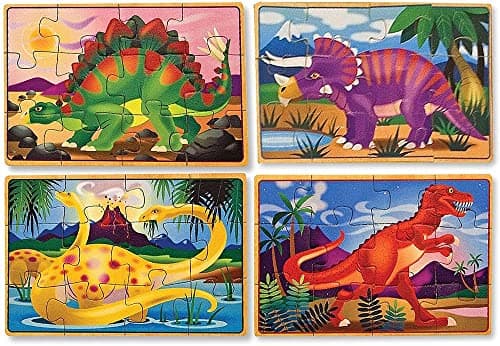 Detalle de Melissa & Doug Rompecabezas de Dinosaurios 🦖 - 4 Puzzles Educativos
