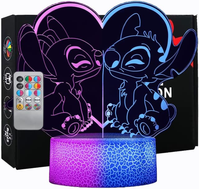 Detalle de Hoofun Lampada Stitch, luce notturna RGB