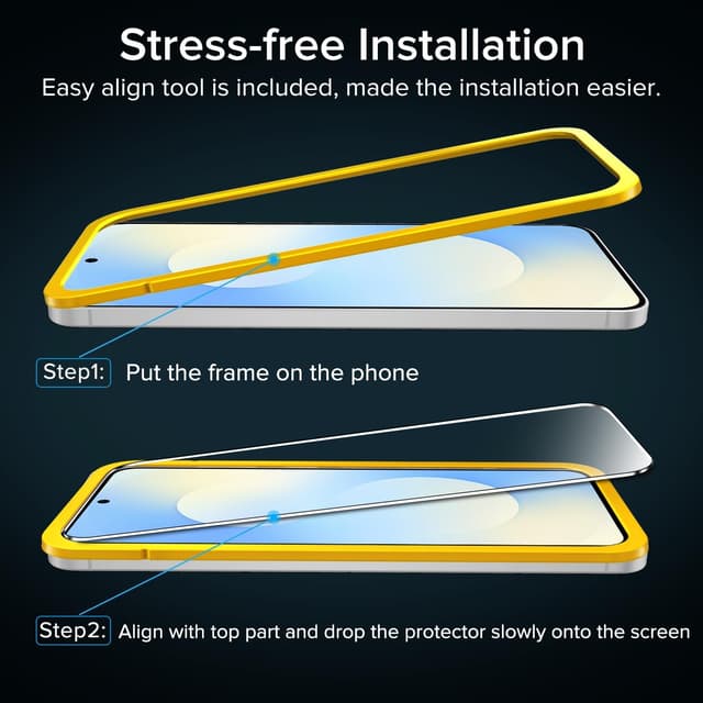 Detalle de ivoler 3 Pack Screen Protector for Samsung Galaxy S25 FE 5G (6.7 inch) Tempered Glass with Easy Installation Tool