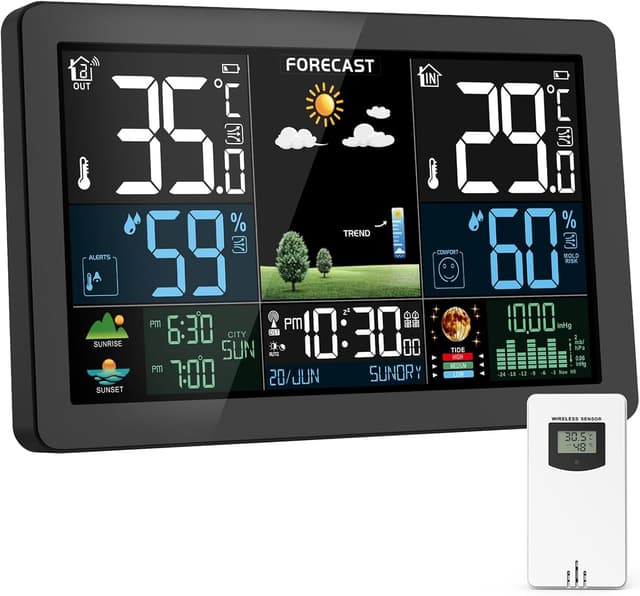 Detalle de HAOYAO Wetterstation Funk für Wetter 60 m