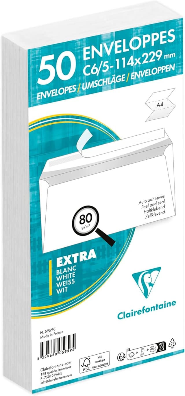 Detalle de Clairefontaine 5959C Buste 114x229 mm ✉