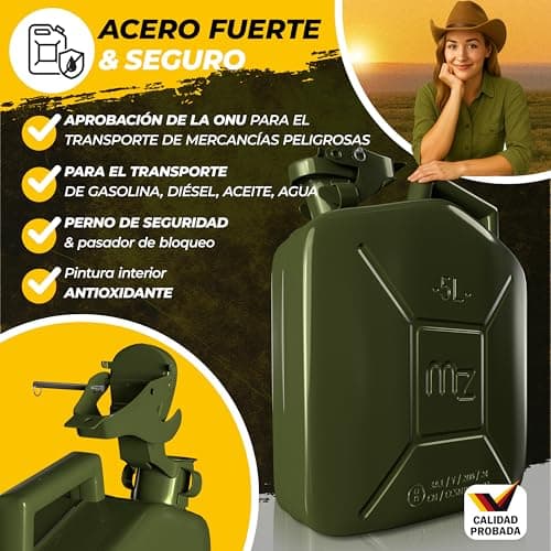 Thumbnail 1 de Bidón de Gasolina Metálico Monzana 5L Verde⛽