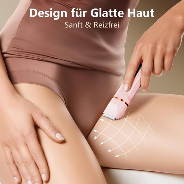 Detalle de Elektrischer Intimrasierer für Frauen (2-in-1) mit 2 austauschbaren Köpfen, IPX7, LED-Display