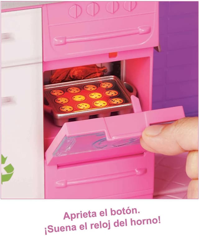 Detalle 2 de Barbie Dreamhouse Casa de Muñecas 🏠 3 Pisos, Luz y Sonido