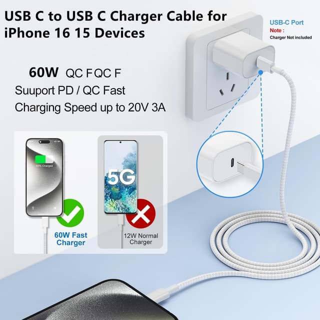 Thumbnail 4 de USB C to C Charger Cable 10ft