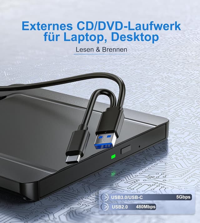 Thumbnail 4 de Externes CD DVD Laufwerk USB 3.0 Ultra dünn
