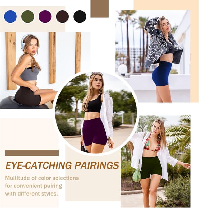 Detalle de Sanpetix Women’s Gym Shorts (Black) – cycling shorts for workouts, running, yoga & biker training