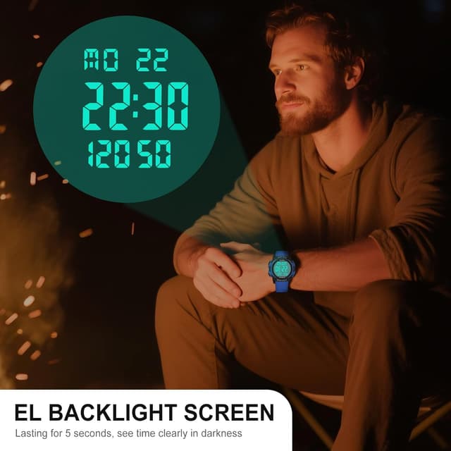 Detalle de AVTREK Waterproof Pedometer Watch Step Counter (LCD large numbers, no app/Bluetooth required)