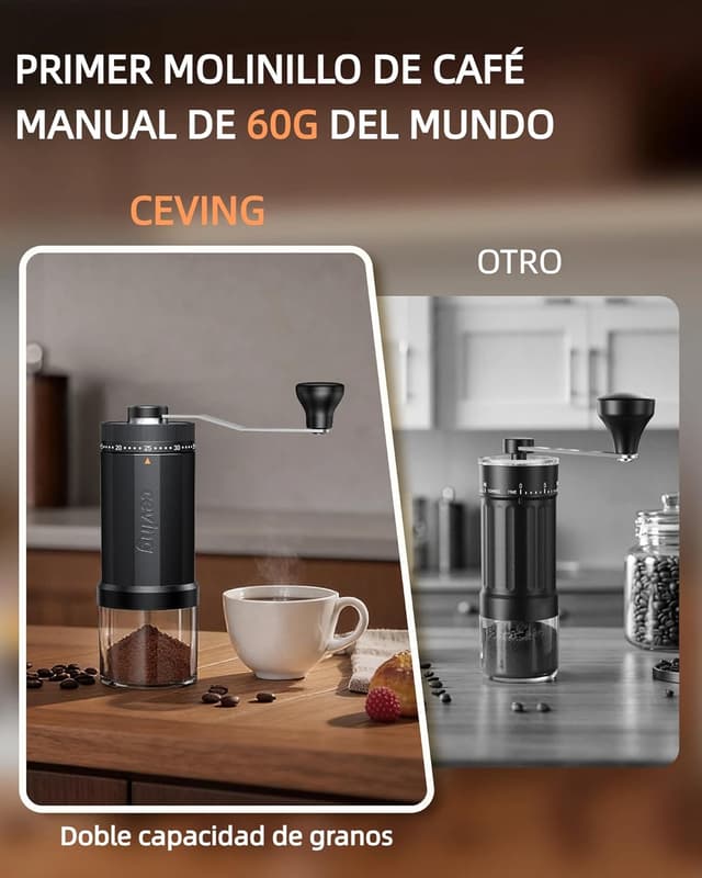 Thumbnail 1 de Molinillo manual CEVING 60g con 40 ajustes