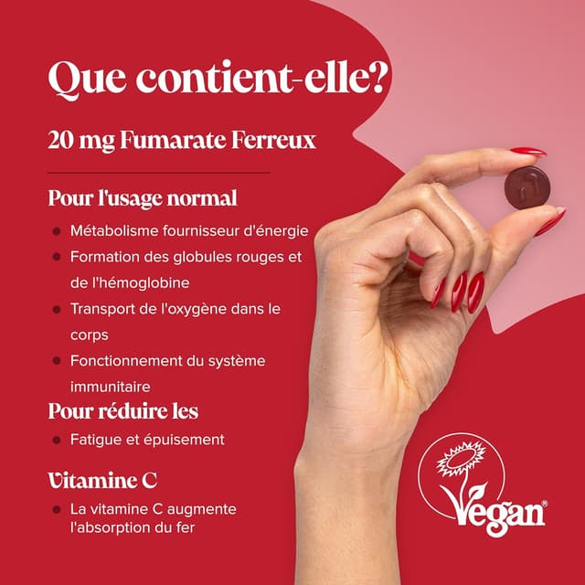 Detalle 1 de Gommes Fer Novomins 60 gommes, vitamine C