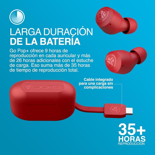 Thumbnail 4 de JLab Go Air Pop+ Auriculares Bluetooth Rosa Roja
