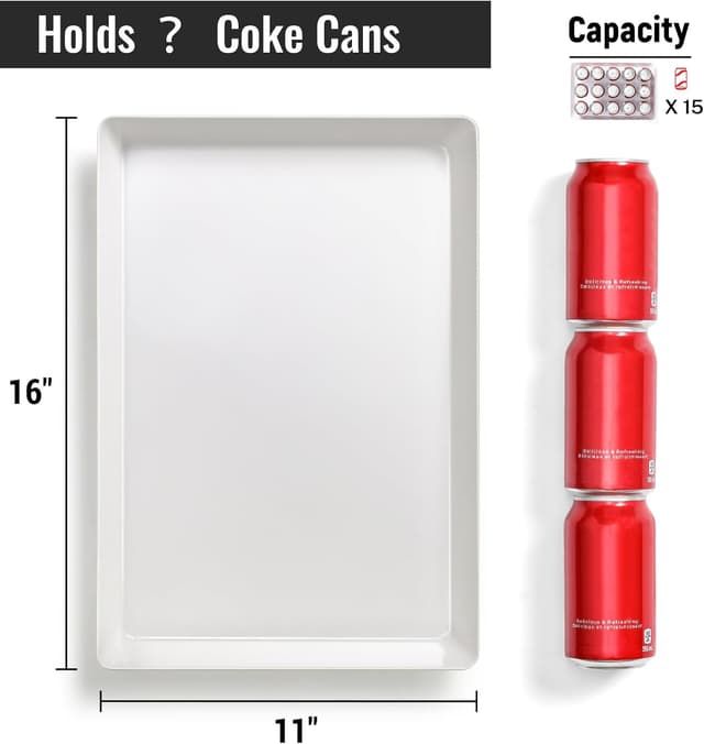 Detalle de 4-Pack BPA-Free Plastic Serving Trays (16" x 11") Large White Stackable Platters