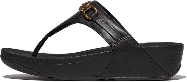 Detalle 2 de Fitflop Women’s Lulu Square-chain leather toe-post sandals