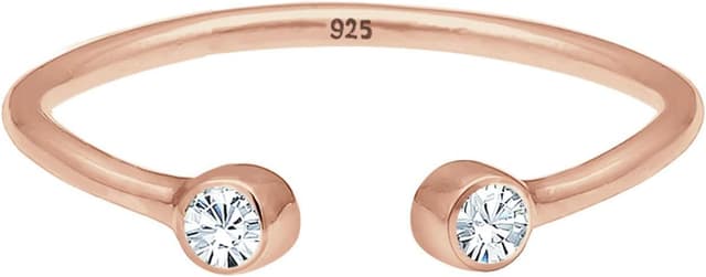 Detalle 2 de Elli Ring Solitär offen 925 Silber rosévergoldet 💍