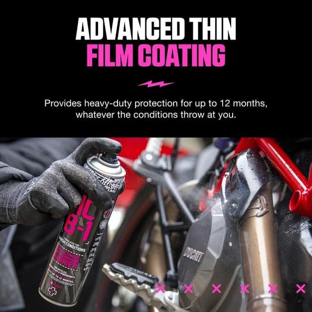 Detalle de Muc Off HCB-1 Korrosionsschutz-Spray (Harsh Condition Barrier) 400 ml – Schwarz