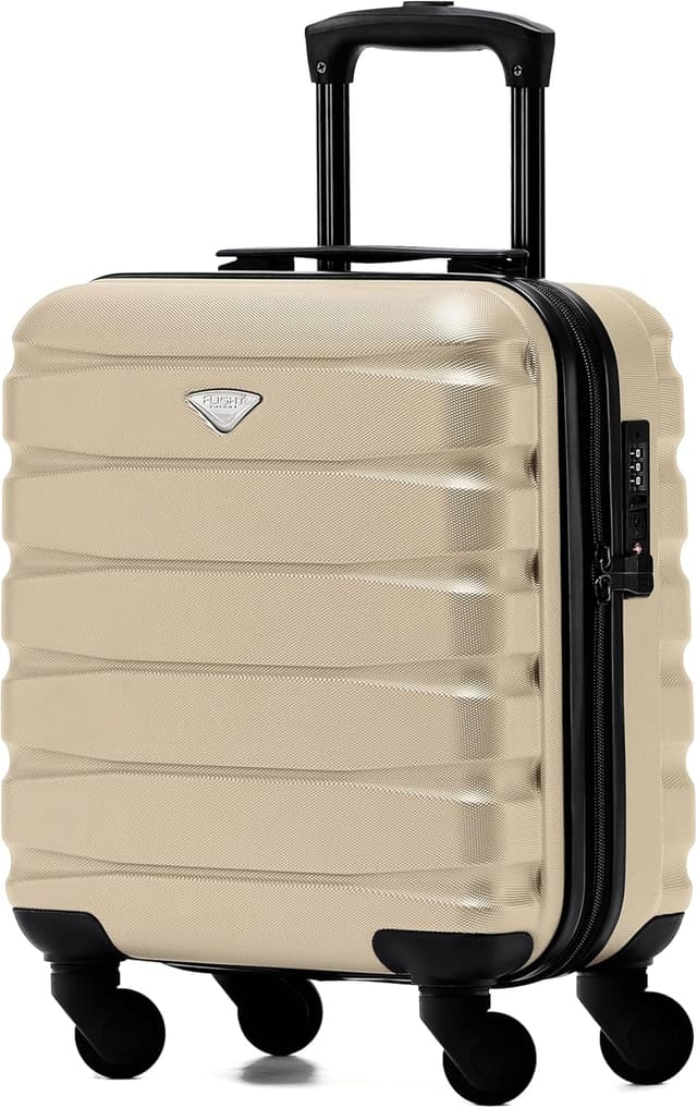Detalle de Flight Knight Flight Knight Bagage cabine 4 roues ABS rigide TSA 45x36x20 cm Champagne/Noir