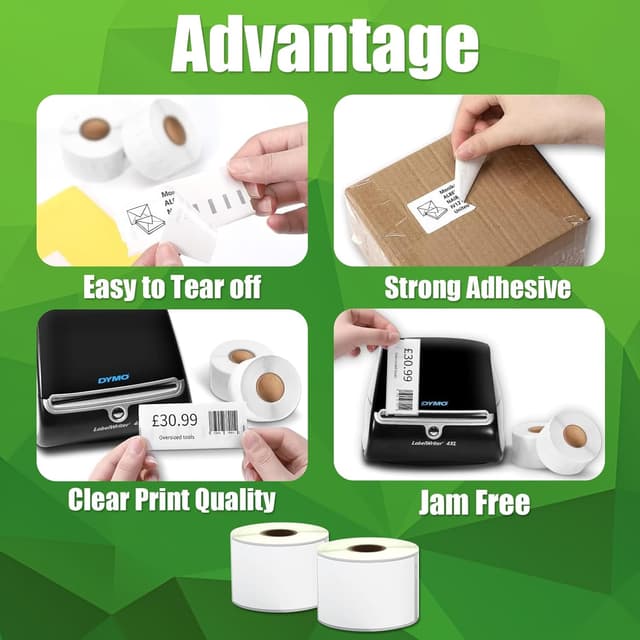 Detalle de Printing Pleasure 28x89 AddressLabels (99010) – Self-adhesive shipping & mailing labels for LabelWriter 4XL