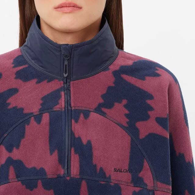 Thumbnail 2 de Salomon Prenda intermedia de media cremallera para mujer CHROMA FLEECE CROP HZ W