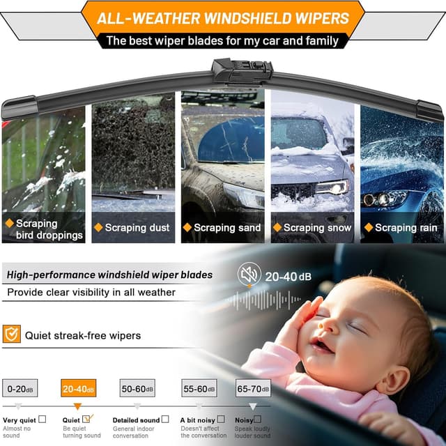 Thumbnail 5 de AUTOBOO 26" + 16" wipers for Subaru Crosstrek 12" rear