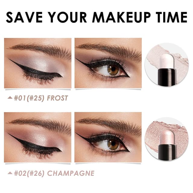 Detalle de 2-teilige Creme-Lidschatten-Stift-Set (01/02): Matt & Schimmer Langanhaltender, wasserfester Augen-Make-up Pen