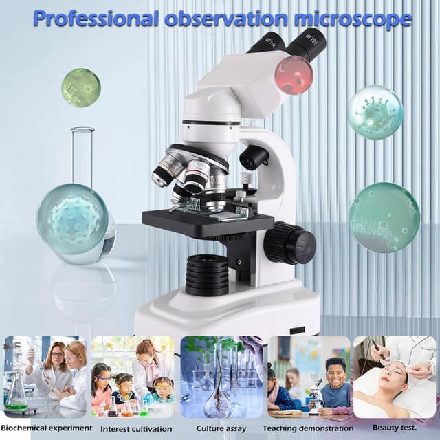 Thumbnail 5 de Compound Microscope 40X–2500X with Dual LED Lighting 🔬