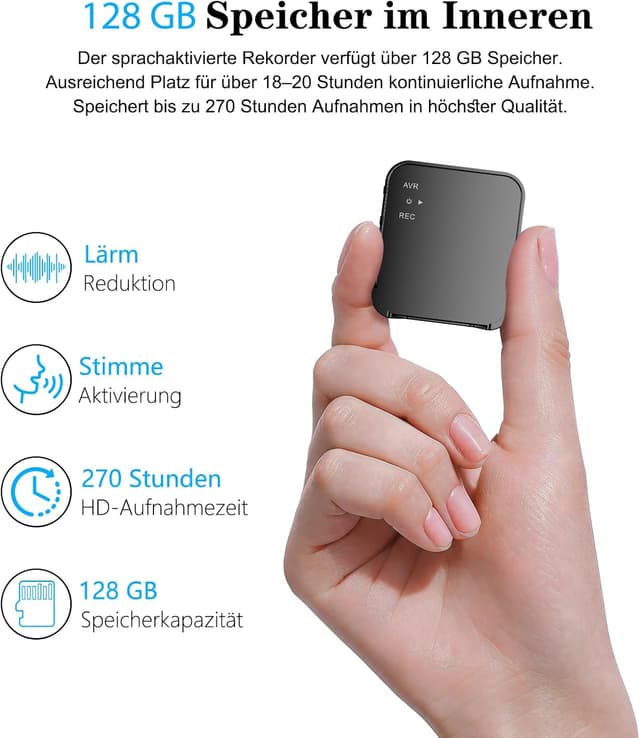 Thumbnail 1 de 128GB Digital Voice Recorder 1600hrs 🎤