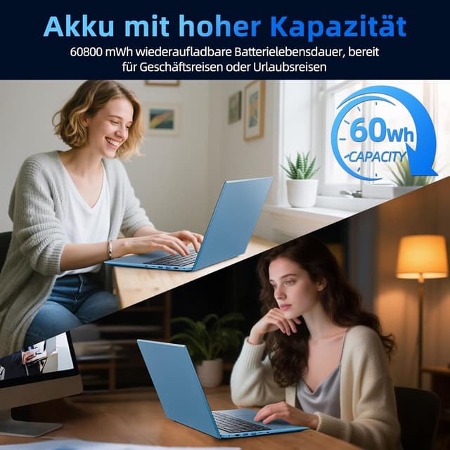 Detalle de THEYETI Laptop 18,5 Zoll (Core i3, 16 GB RAM, 1.024 GB SSD) mit Win 11, WiFi 6 und 8.000 mAh Akku