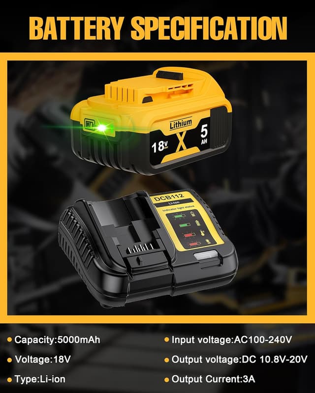 Thumbnail 4 de 18V 5.0Ah DCB182 battery replacement