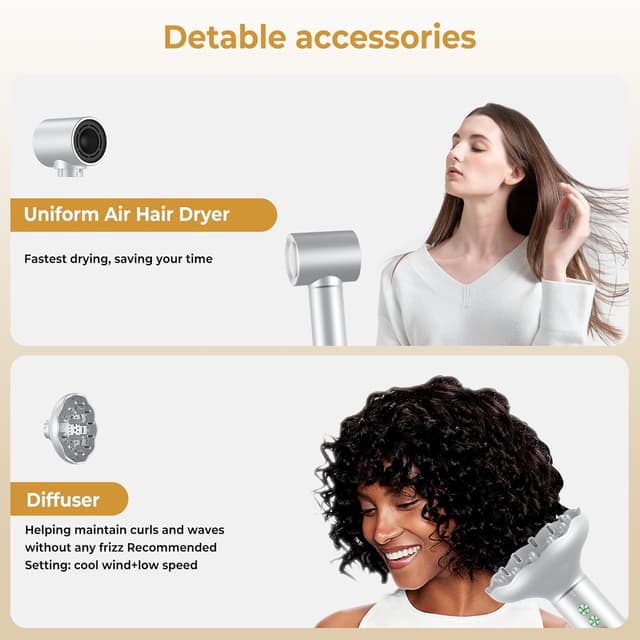 Detalle de OKWRAP Hair Styler Set 7 in 1 – Airstyler mit ionischem Luftstrom, 110.000 U/min und 79–86 dB