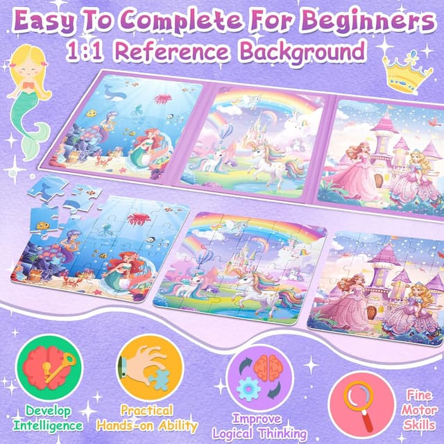 Detalle 2 de Dikence Magnetic Puzzles Travel Set for Toddlers 🧩