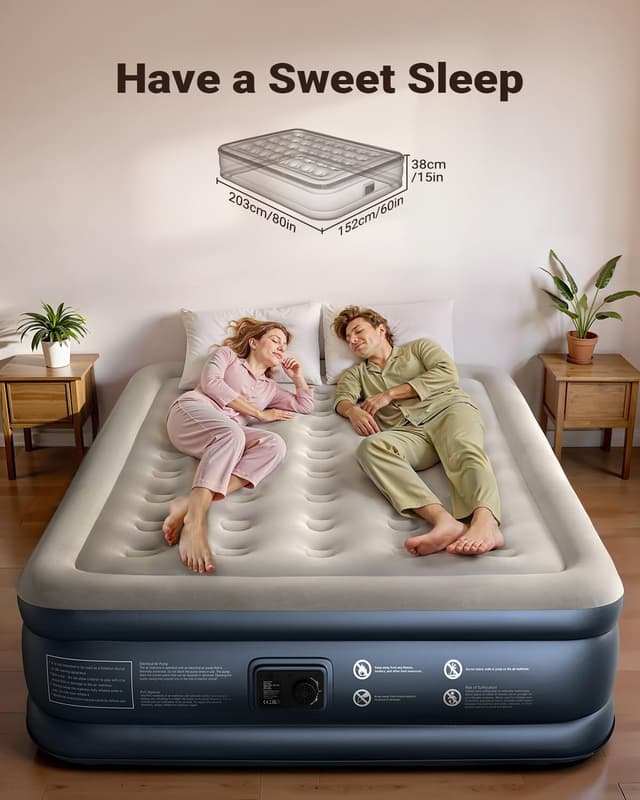 Thumbnail 4 de iDOO Inflatable Air Mattress King Size 203×152×38 cm