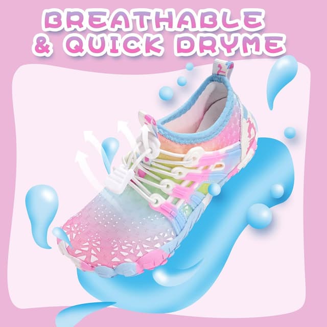 Detalle 2 de WateLves Kinder Barfußschuhe als Wasserschuhe – rutschfeste Aquaschuhe mit Schnellverschluss