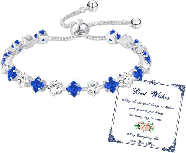 Thumbnail 6 de Esmoly bracciale tennis da donna in argento con chiusura regolabile, zirconi 5A e 12 pietre di nascita