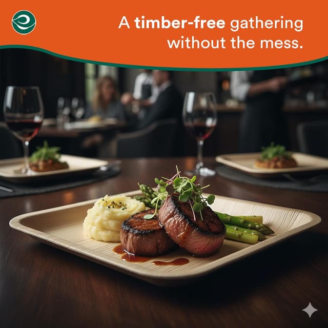 Detalle 1 de ECO SOUL Palm Leaf Plates 25cm square