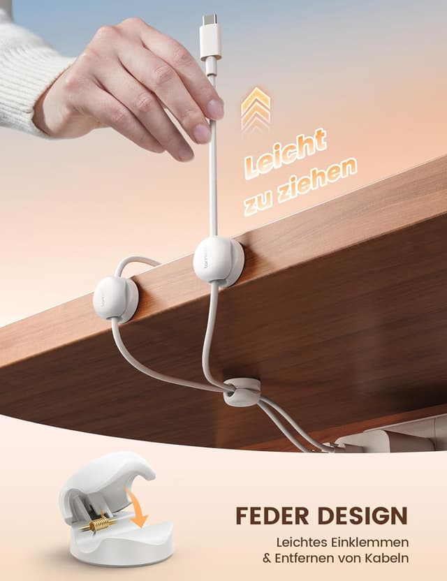 Thumbnail 5 de Lamicall 6 Stück Kabelhalter Kabelclips 🔌