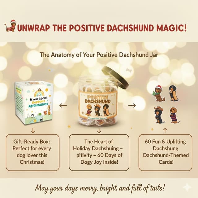 Thumbnail 2 de Positive Dachshund Jar with 60 Cards ⚙