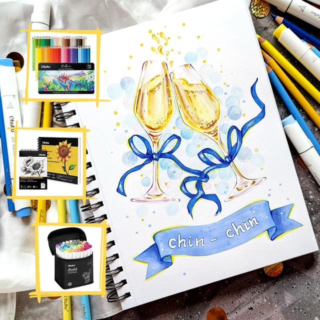 Thumbnail 6 de Ohuhu – Coffret de 72 crayons de couleur professionnels à base d’huile, noyau tendre de 4 mm