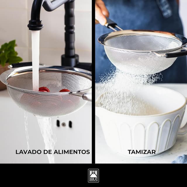 Thumbnail 4 de BRA Set 3 coladores 12-16-19 cm acero inox 18/10