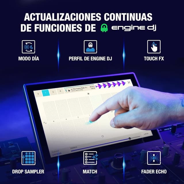 Detalle 2 de Denon DJ SC LIVE 4 controlador DJ autónomo negro con streaming