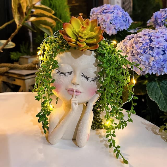 Imagen de Pot de fleurs tête de visage solaire en OfertitasTOP