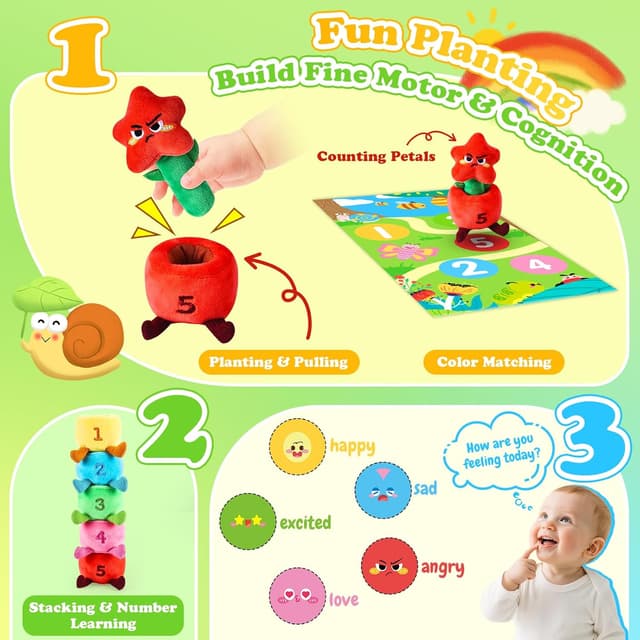 Detalle de Esjay Montessori Garden Plants & Bugs Toddler Toy (12–18 Months)