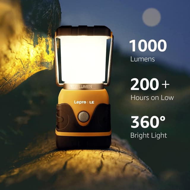 Detalle de Lepro Lampe Camping LED 1000 lm : lanterne étanche réglable pour camping, bivouac et pêche