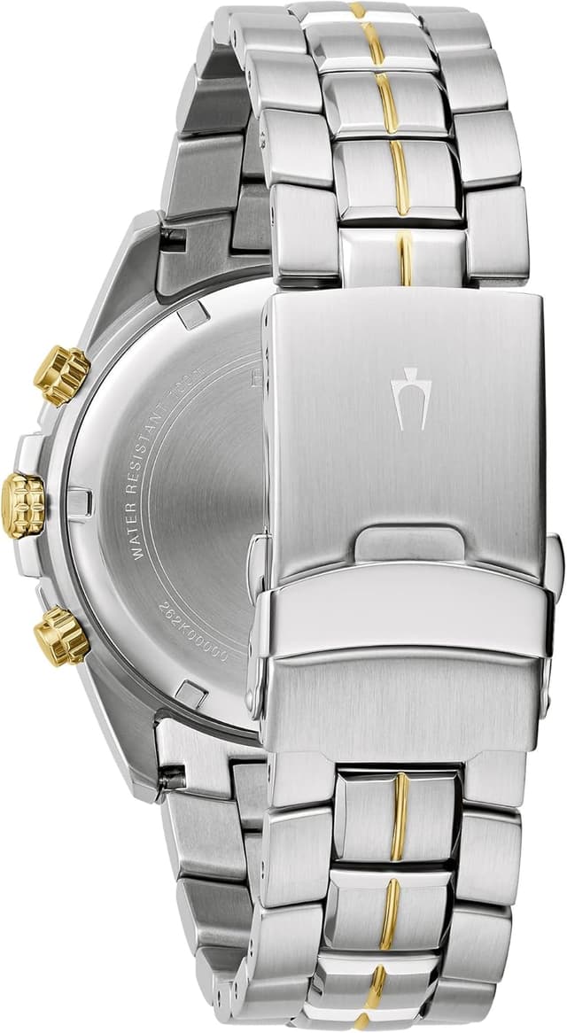 Detalle de Bulova Men’s Marine Star Two-Tone Stainless Steel Chronograph Quartz Watch (Blue Dial, 98H37)